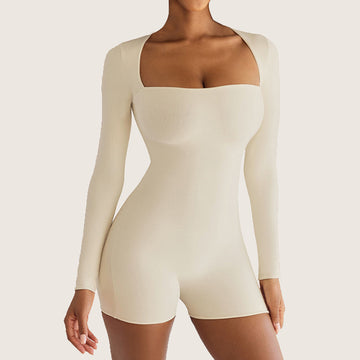 HERA FIT - Sexy Slim Yoga Long Sleeve One Piece Ballet Dance One Piece Tight Sports Romper