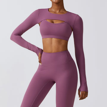 HERA FIT - Long Sleeved  Yoga Clothes Nude Feel Workout Clothes Top Running