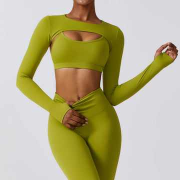 HERA FIT - Long Sleeved  Yoga Clothes Nude Feel Workout Clothes Top Running