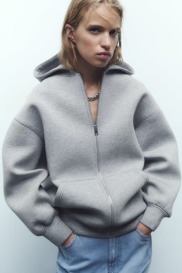 HERA FIT -  Casual Hooded Jacket Coat Autumn Zipper Cardigan Mid Length
