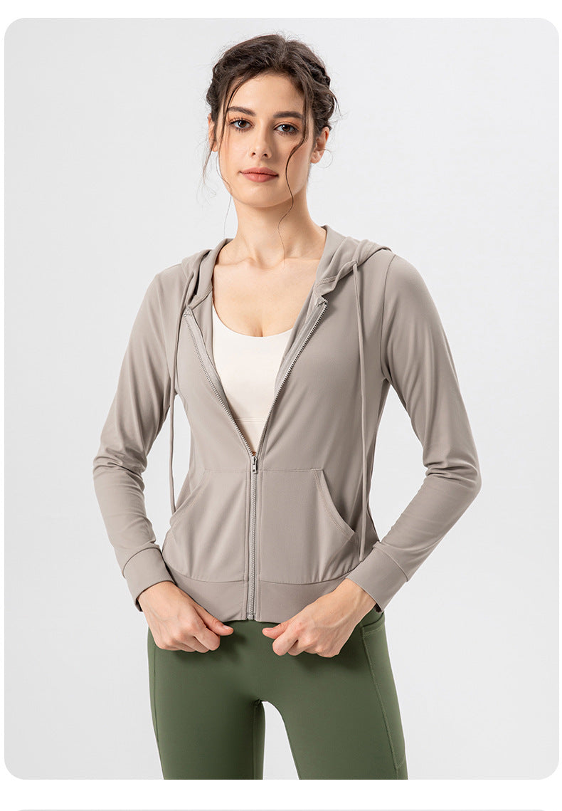 HeraFit -Autumn Yoga Jacket Hooded Slim Fit Workout Clothes