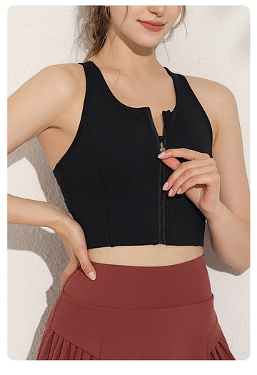 HERA FIT -  Zipper Shockproof Sports Underwear/ Fixed Chest Pad