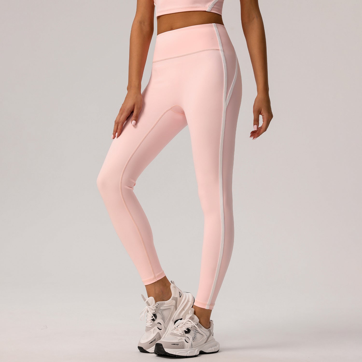 HERA FIT - Contrast Color High Waist Nude Feel Yoga Pants Women Running Fitness Pants Outer Wear Anti Roll Tight Sports Pants