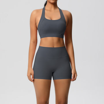 HERA FIT - Yoga Sports Back Shaping Vest Shockproof Bra Bum Lift Shorts Running Fitness Yoga Wear Set Women