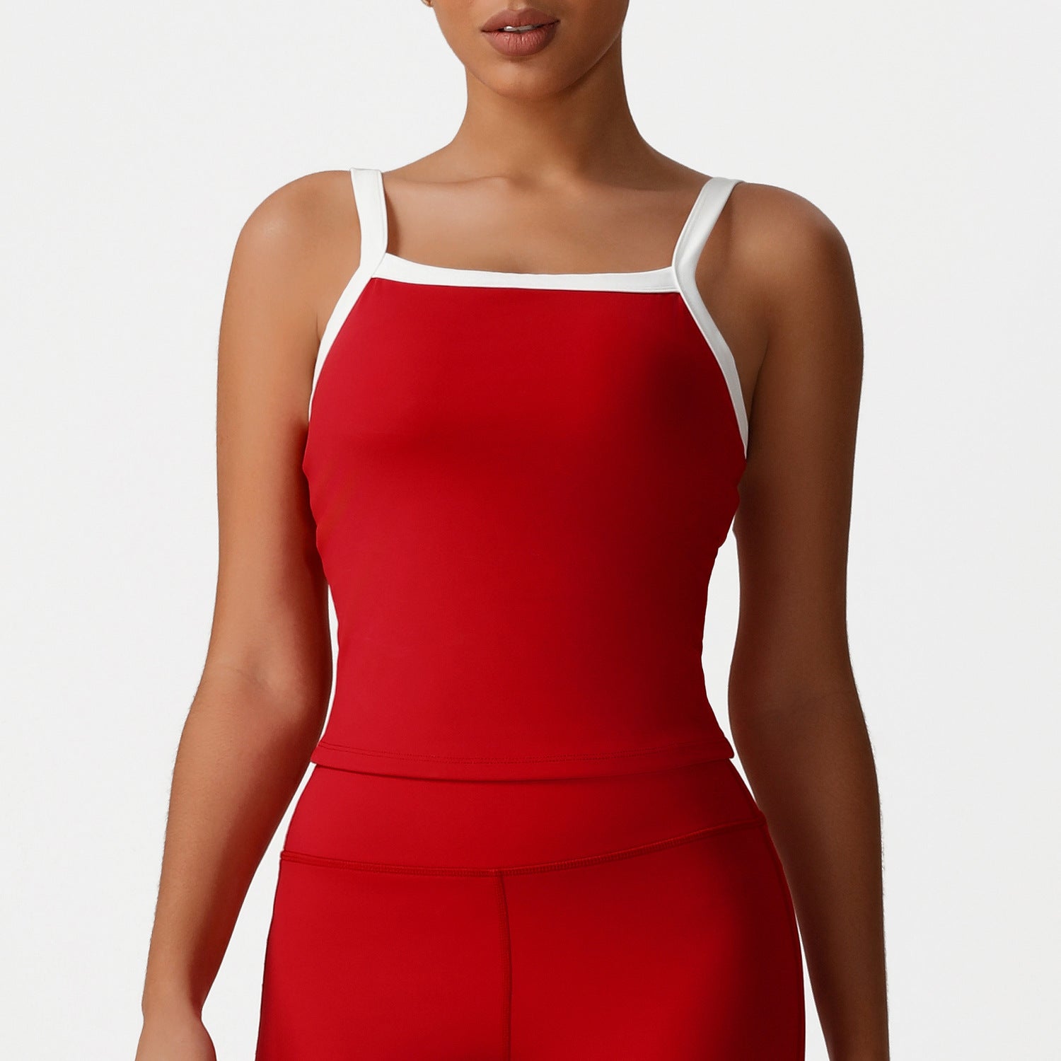 HERA FIT - Sleeveless Camisole with Pad Contrast Color Design Yoga Clothes Vest Dance Sports Top