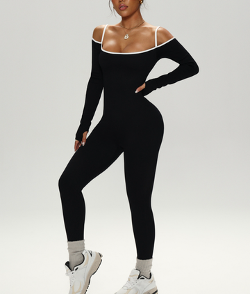 HERA FIT - Seamless  Sports Long Sleeve Yoga Straps Jumpsuit Fitness Tight Backless Yoga Clothes