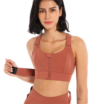 HERA FIT - Zipper Sports Underwear  High Strength Shockproof Push up Workout Bra