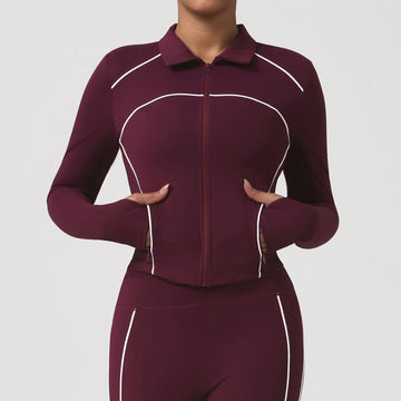 HERA FIT - Autumn Winter Sports  Wear Zipper Open Close Long Sleeve