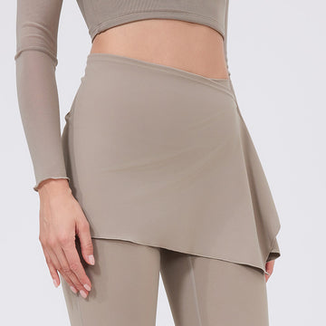 HERA FIT - Yoga Pants Blocking Skirt Women Running One Piece Fart Curtain Outer Wear Fitness Sports Short Skirt Fitness Training Thigh Length