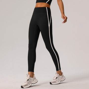 HERA FIT - Contrast Color High Waist Nude Feel Yoga Pants Women Running Fitness Pants Outer Wear Anti Roll Tight Sports Pants