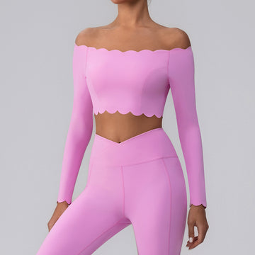 Hera Fit - Off Shoulder / Top Push up with Breast Pads/ Long Sleeve