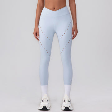 HERA FIT - Quick Drying Sexy Inverted Triangle Sports Yoga Trousers Outer Wear Workout Ankle Length Pants Seamless Jogging Clothes Women