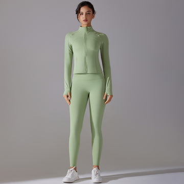Hera Fit -  Push up/ Long Sleeve / Zipper Workout Running  Sports Set