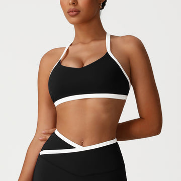 HERA FIT - Color Contrast Patchwork Thin Strappy Bra Beauty Back Yoga Clothes Quick-Drying Sports Underwear Running Workout Vest Women