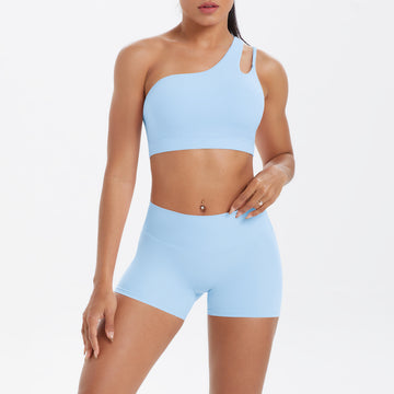HERA FIT -  Beauty Back Yoga Bra Nude Feel Sports Bra Strap Running Workout Vest Shorts Set Women