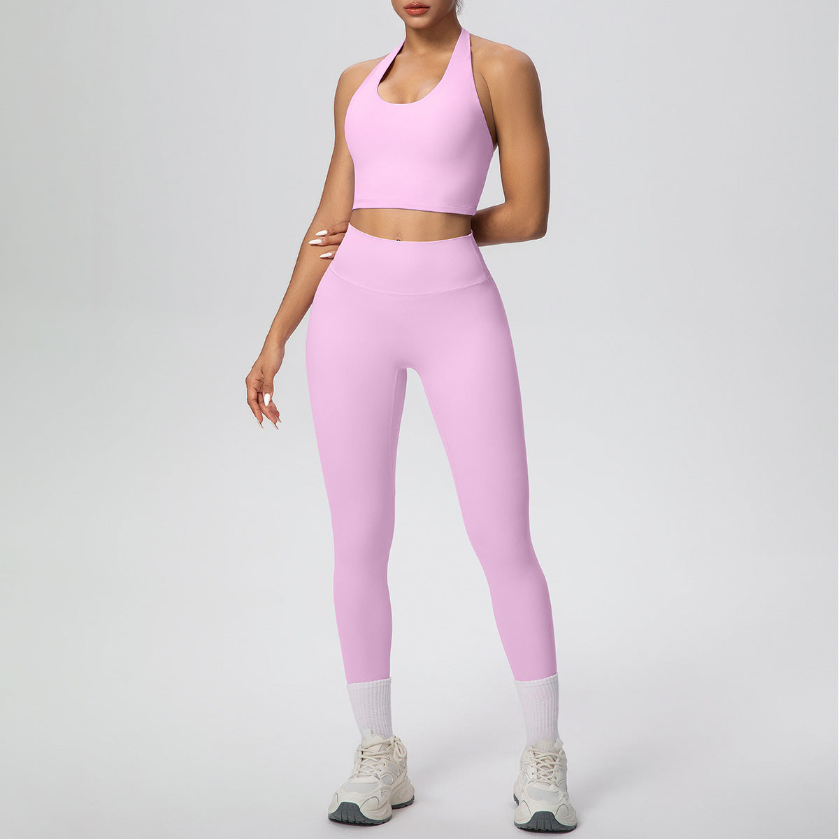 7125 Halter Bra 7100 Trousers Suit-Cherry Blossom Pink
