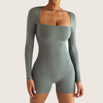 HERA FIT - Sexy Slim Yoga Long Sleeve One Piece Ballet Dance One Piece Tight Sports Romper