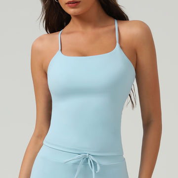 HERA FIT - Beauty Back Cross Yoga Jacket Vest Sports Workout Clothes Top Running Yoga Clothes Top Vest