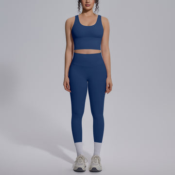 HERA FIT - Women Nude Feel No Embarrassment Line Sports Trousers Sexy V neck Beauty Back Running Fitness Pants Yoga Set