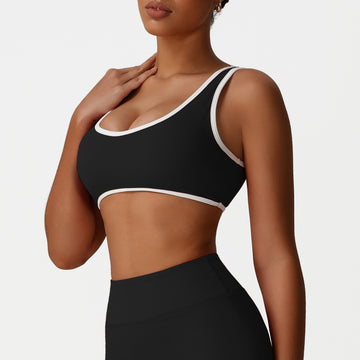 HERA FIT - Yoga Clothes Sports Underwear Contrast Color Gathering Bra Fitness Sports Shockproof High Elastic Top Vest