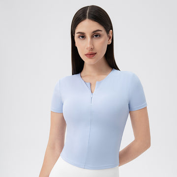 Hera Fit - Front Zipper with Chest Pad /Workout Top/  T shirt