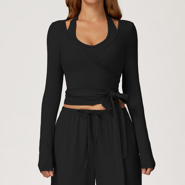 HERA FIT - Yoga Long Sleeve Strap Yoga Clothes Outdoor High Grade Sports Fitness Clothes