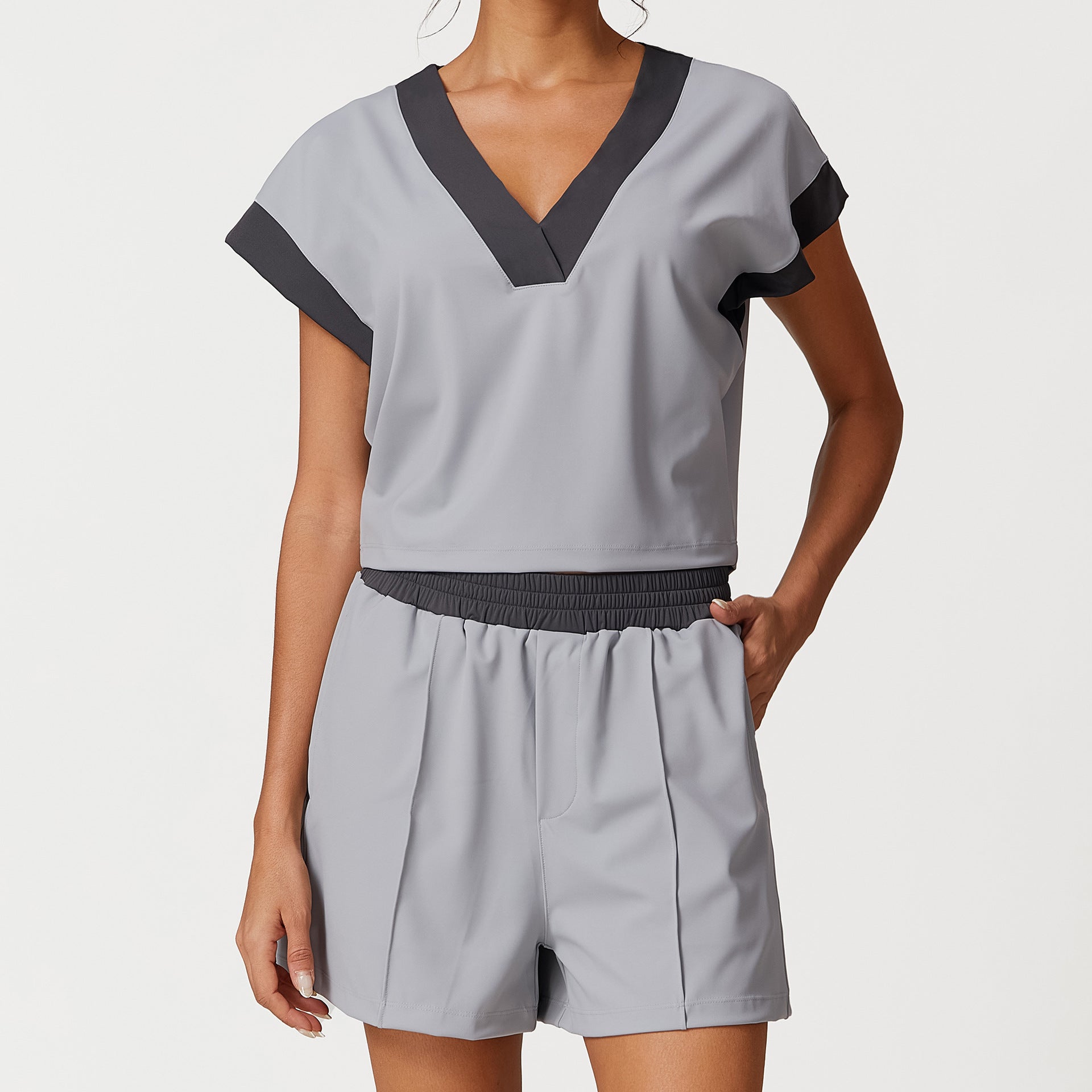 HERA FIT -  Sleeveless Loose Sports Shorts Set