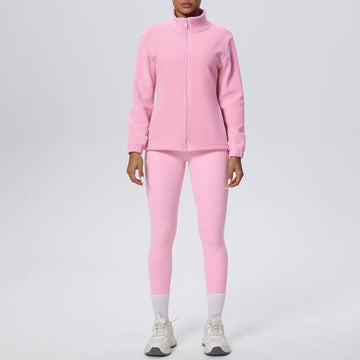 HERA FIT -  High Waist Hip Lift Long Sleeve Zipper Fleece Coat