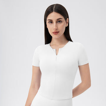Hera Fit - Front Zipper with Chest Pad /Workout Top/  T shirt