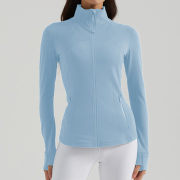 HERA FIT - Yoga Clothes Coat Women Running Cycling Sports Long Sleeve Slim Stand Collar Sports Workout Clothes Women