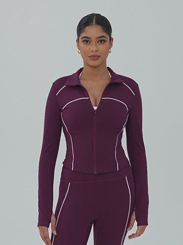 HERA FIT - Autumn Winter Sports  Wear Zipper Open Close Long Sleeve