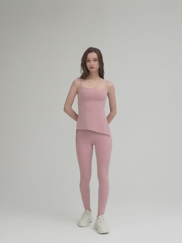 HERA FIT - Pleated Yoga Vest with Chest Pad / Sports Fitness Yoga Top